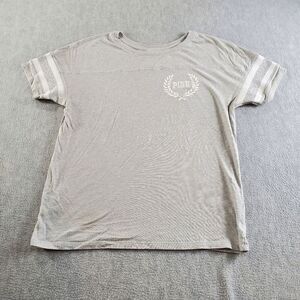 PINK Victoria's Secret T-Shirt Top Women XS Gray Short Sleeve Crew Neck Pullover